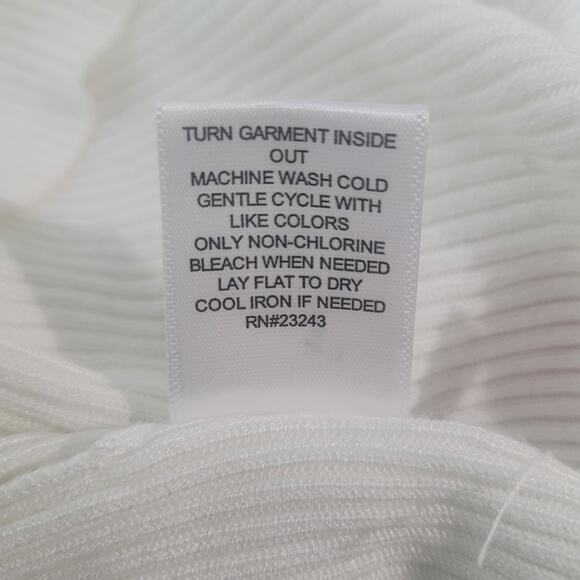 New York & Company White Backless Ribbed Knit Sweater Halter Top Size XL - Picture 7 of 8